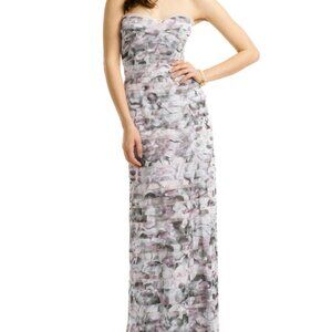 NWT BCBGMaxazria Erika Tulle Tiered Strapless Gown - Watercolor Agate Size M